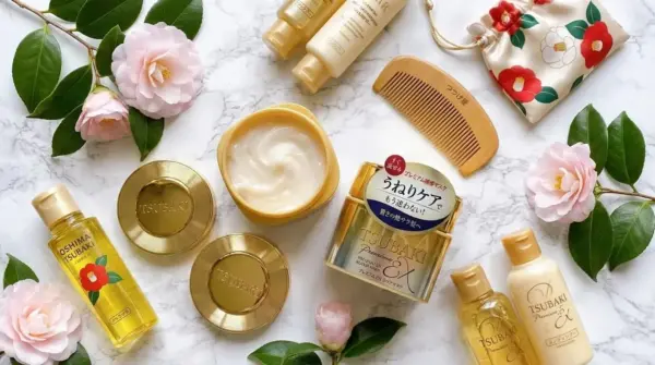 Japanese hair care products including Tsubaki hair mask