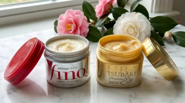 Tsubaki vs Fino hair mask comparison