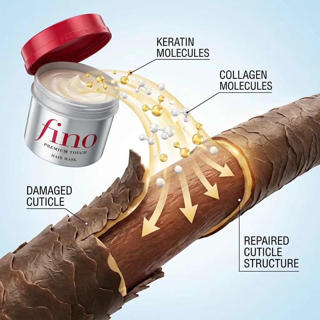 How hair mask repairs damaged hair structure